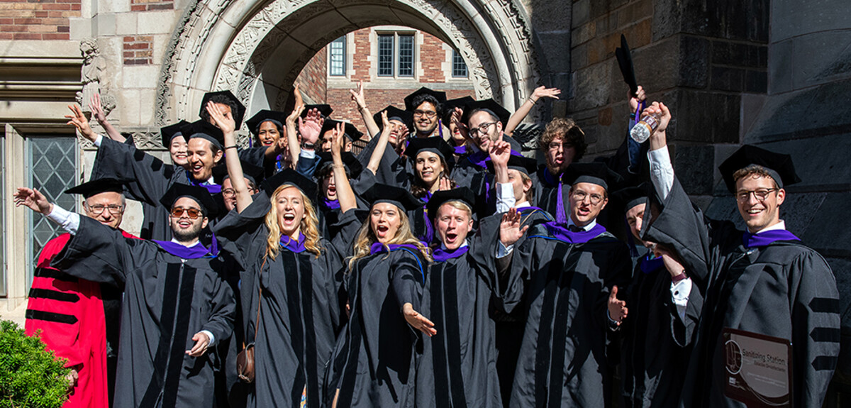 2020 and 2021 Graduate Programs alumni before their in-person ceremony in May 2022