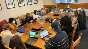 MLP students in a seminar room at the Law School.